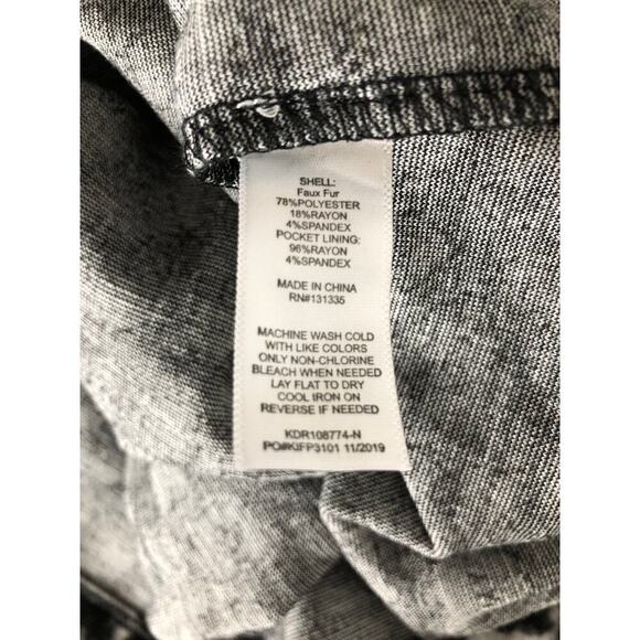 Socialite Leopard Print Sweater Dress 3/4 Sleeve Mini Gray Black Large - Picture 5 of 6